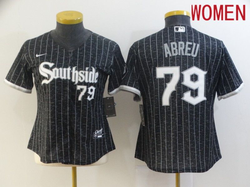 Women Chicago White Sox #79 Abreu City Edition Black Game Nike 2021 MLB Jerseys->women mlb jersey->Women Jersey